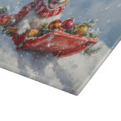 雪のクリスマスを許すそりにネズミのテリア犬 カッティングボード (角)