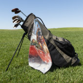 雪のクリスマスを許すそりにベルギーのマリノイ ゴルフタオル (グリーン)