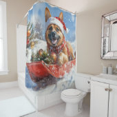 雪のクリスマスを許すそりにベルギーのマリノイ シャワーカーテン (インサイチュ)