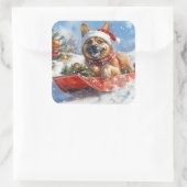 雪のクリスマスを許すそりにベルギーのマリノイ スクエアシール (バッグ)