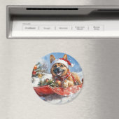 雪のクリスマスを許すそりにベルギーのマリノイ マグネット (インサイチュ (食洗機))