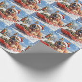 雪のクリスマスを許すそりにベルギーのマリノイ ラッピングペーパー (角)