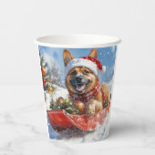 雪のクリスマスを許すそりにベルギーのマリノイ 紙コップ (裏面)