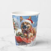 雪のクリスマスを許すそりにベルギーのマリノイ 紙コップ (正面)