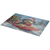 雪のクリスマスを許すそりにベルネドードルドッグ カッティングボード (角)