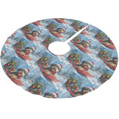 雪のクリスマスを許すそりにベルネドードルドッグ ブラッシュドポリエステルツリースカート (アングル)