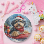 雪のクリスマスを許すそりにベルネドードルドッグ ペーパープレート (パーティー)