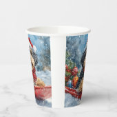 雪のクリスマスを許すそりにベルネドードルドッグ 紙コップ (左)
