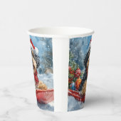 雪のクリスマスを許すそりにベルネドードルドッグ 紙コップ (右)