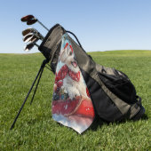 雪のクリスマスを許すそりにモルティTzu犬 ゴルフタオル (グリーン)