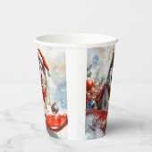 雪のクリスマスを許すそりのアラスカンマレー 紙コップ (右)