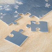 雪のクリスマスを許すそりのダルマチア犬 ジグソーパズル (側面)