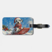 雪のクリスマスを許すそりのダルマチア犬 ラゲッジタグ (裏面横)