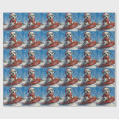 雪のクリスマスを許すそりのダルマチア犬 ラッピングペーパー (フラット)
