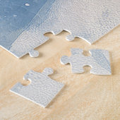 雪のクリスマスを許すそりのビーグル犬 ジグソーパズル (側面)