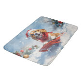 雪のクリスマスを許すそりのビーグル犬 バスマット (アングル)