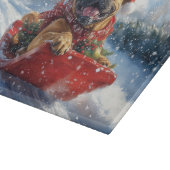 雪のクリスマスを許すそりのブルマスティフ犬 カッティングボード (角)
