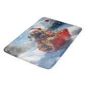 雪のクリスマスを許すそりのブルマスティフ犬 バスマット (アングル)