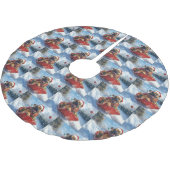 雪のクリスマスを許すそりのブルマスティフ犬 ブラッシュドポリエステルツリースカート (アングル)