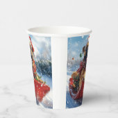 雪のクリスマスを許すそりのブルマスティフ犬 紙コップ (右)