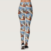 雪のクリスマスを許すそりのプードル犬 レギンス (裏面)