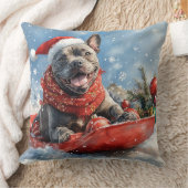 雪のクリスマスを許すそりの杖のコルソ犬 クッション (ブランケット)