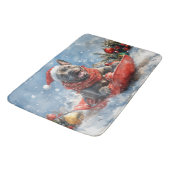 雪のクリスマスを許すそりの杖のコルソ犬 バスマット (アングル)