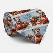 雪のクリスマスを許すそりの青いヒーラー犬 ネクタイ (ロール)