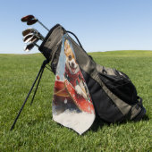 雪のクリスマスを許可するそりにチワホアドッグ ゴルフタオル (グリーン)