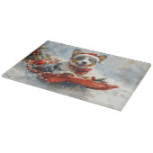 雪のクリスマスを許可するそりのオーストラリアの牛 カッティングボード (角)