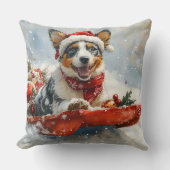 雪のクリスマスを許可するそりのオーストラリアの牛 クッション (正面)