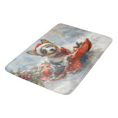 雪のクリスマスを許可するそりのオーストラリアの牛 バスマット (アングル)