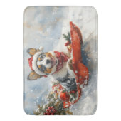 雪のクリスマスを許可するそりのオーストラリアの牛 バスマット (正面縦)