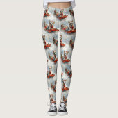 雪のクリスマスを許可するそりのオーストラリアの牛 レギンス (正面)