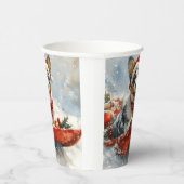 雪のクリスマスを許可するそりのオーストラリアの牛 紙コップ (右)