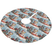 雪のクリスマスを許可するスレッジのバイワーテリア犬 ブラッシュドポリエステルツリースカート (アングル)