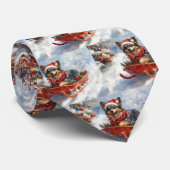 雪のクリスマスを許可するスロッジのベルギーシェパード ネクタイ (ロール)