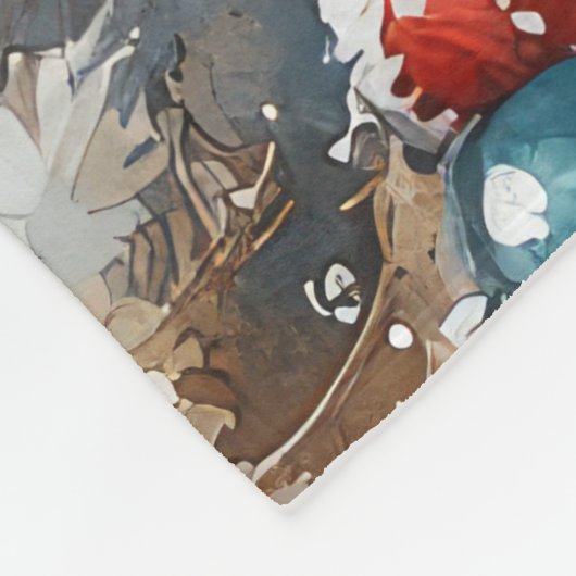 雪のクリスマスを許可するスロッジのベルギーシェパード フリースブランケット (角)