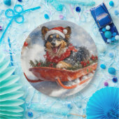 雪のクリスマスを許可するスロッジのベルギーシェパード ペーパープレート (パーティー)