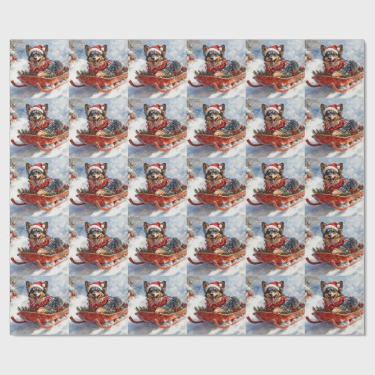 雪のクリスマスを許可するスロッジのベルギーシェパード ラッピングペーパー (フラット)