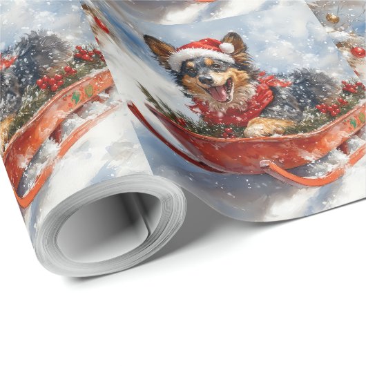 雪のクリスマスを許可するスロッジのベルギーシェパード ラッピングペーパー (ロールコーナー)