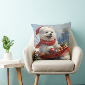 雪のクリスマスを過ごすスレッジのアメリカのエスキモ クッション (椅子)