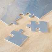 雪のクリスマスを過ごすソリに包まれたボクサー犬 ジグソーパズル (側面)