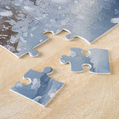 雪のクリスマスを過ごすソリのコルギ犬 ジグソーパズル (側面)