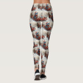 雪のクリスマスを過ごすソリ姿のオリエンタルブルー猫 レギンス (裏面)