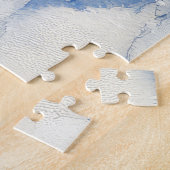 雪のクリスマスを過ごす大雪のバセンジ犬 ジグソーパズル (側面)