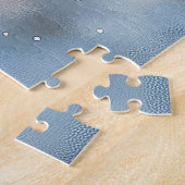 雪のクリスマスを過ごす秋田犬 ジグソーパズル (側面)