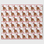 雪のクリスマスアイリッシュセッター ラッピングペーパー (フラット)