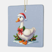 雪のクリスマスアヒルのクリスマスの装飾 セラミックオーナメント (左)