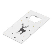 雪のクリスマスアート漫画トナカイのイメージ クレジットカード栓抜き (正面アングル)